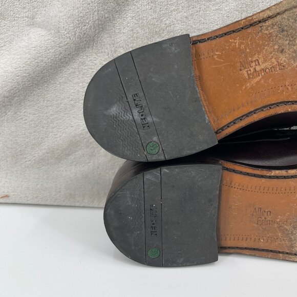 Allen Edmonds Steen Dark Brown Slip On Split Toe Loafers Dress Shoes - Picture 15 of 15